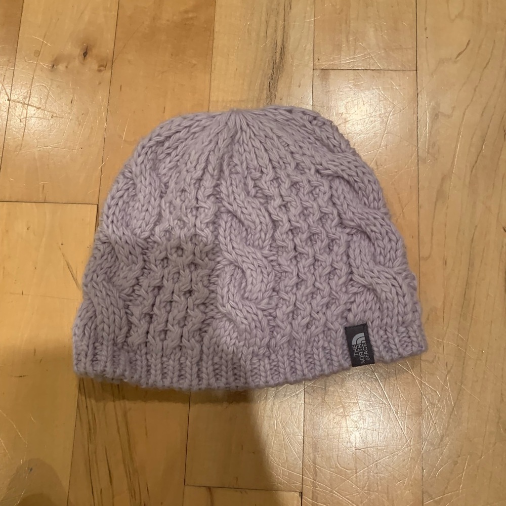 north face lilac knit hat
